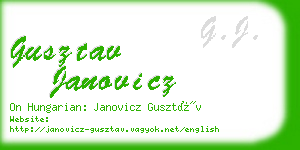 gusztav janovicz business card